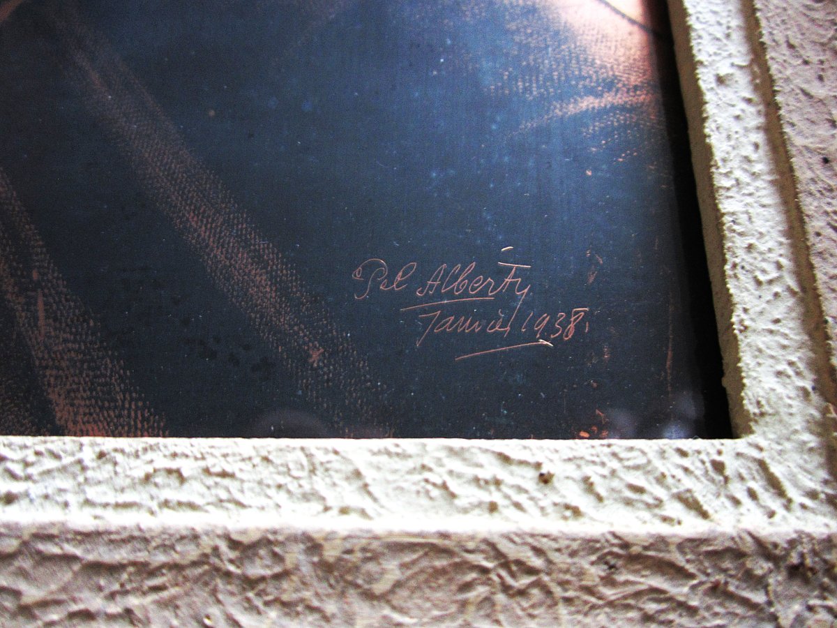 Pol Alberty Engraved Copper Plate Enhanced With Black Ink Signed 1938 Orientalist Painting.-photo-4