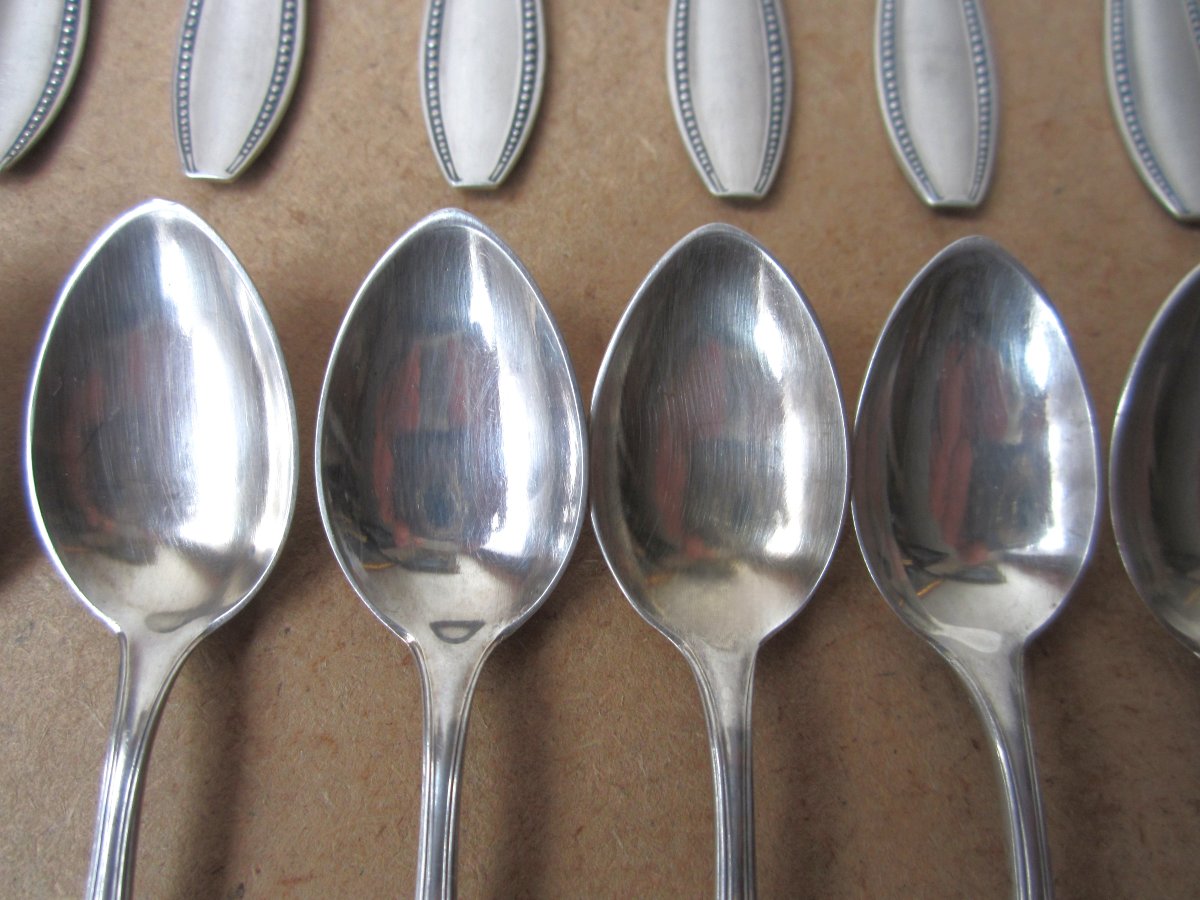 16 Small German Solid Silver Mocha Teaspoons In Very Good Condition.-photo-4