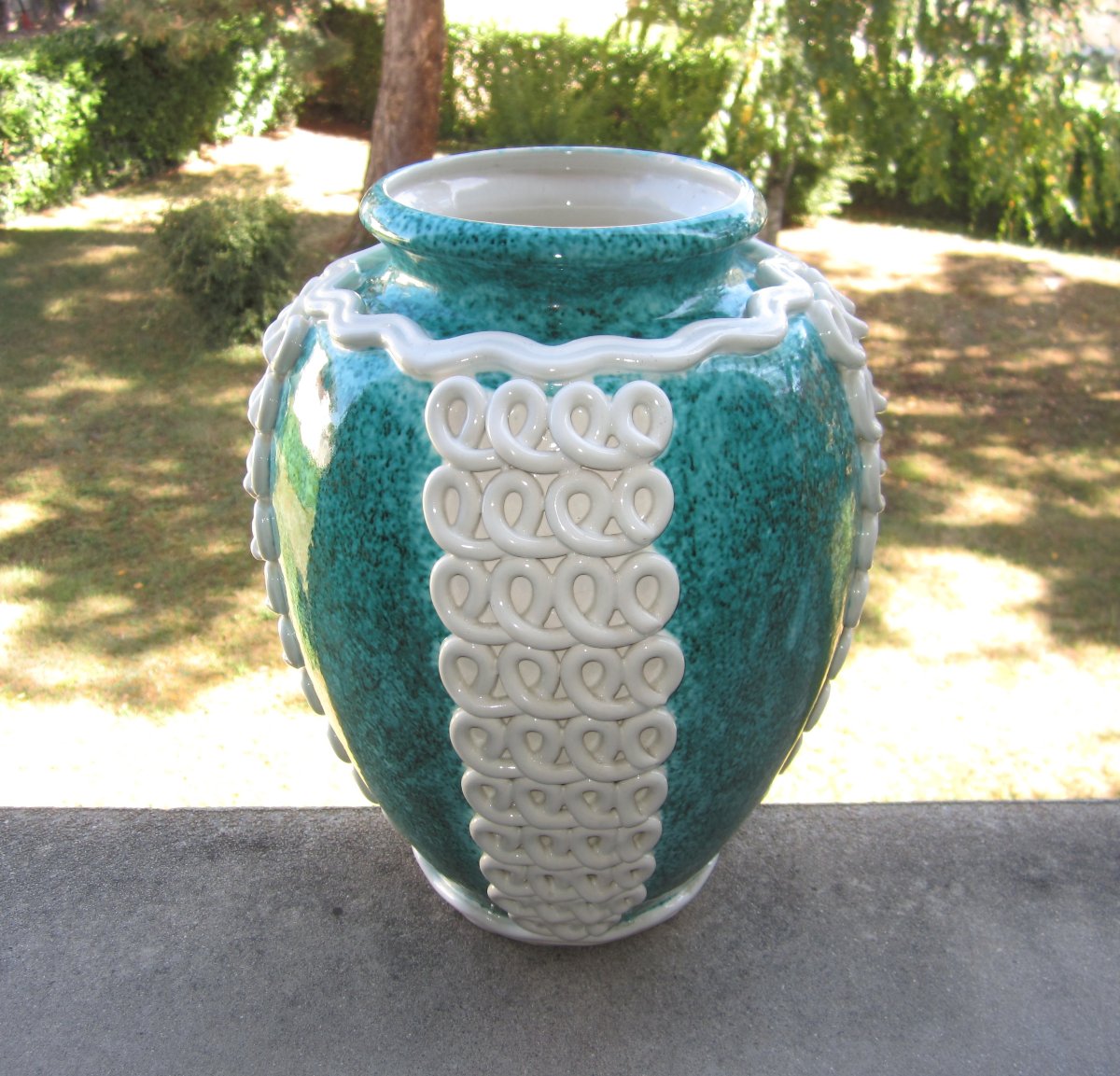 Gustave Asch Sainte Radegonde Large Glazed Ceramic Vase Circa 1950-1960.-photo-3
