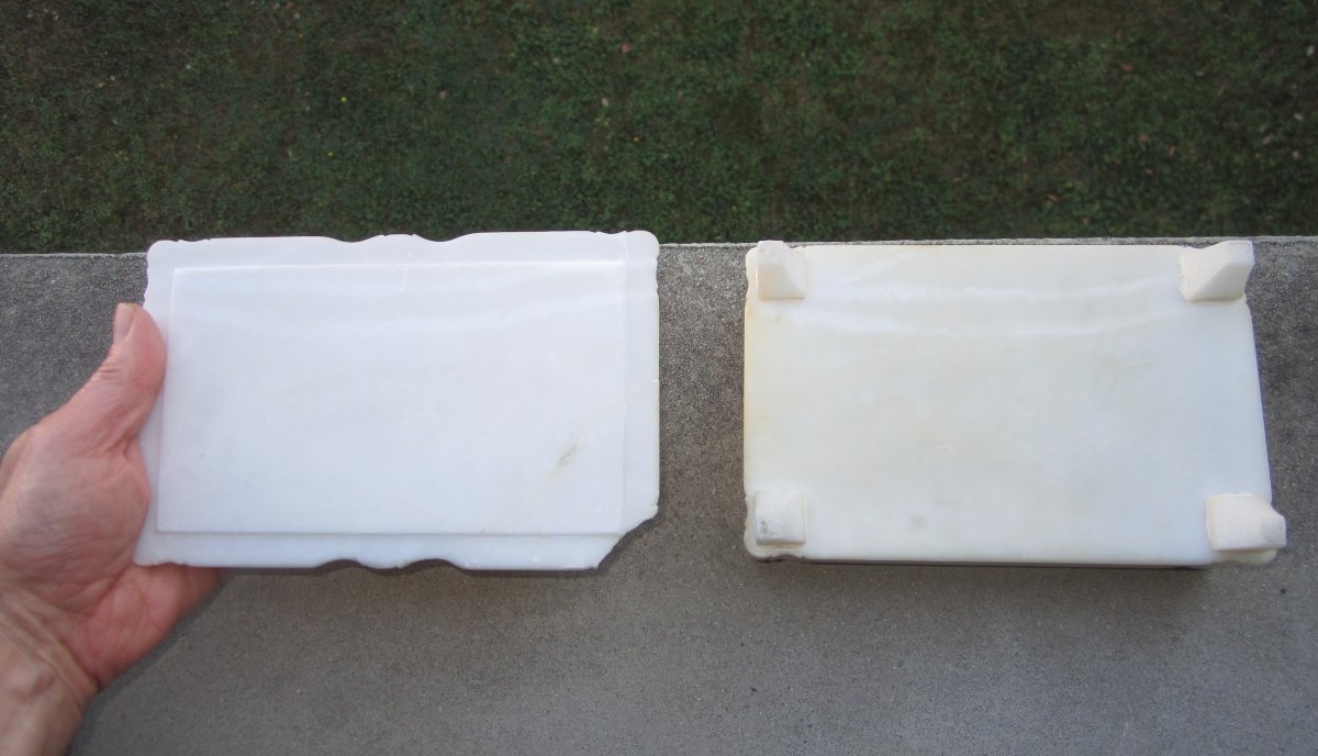 Beautiful Little Alabaster Casket Or Box, Nude Woman, Art Deco Period, Circa 1930, One Small Loss.-photo-6