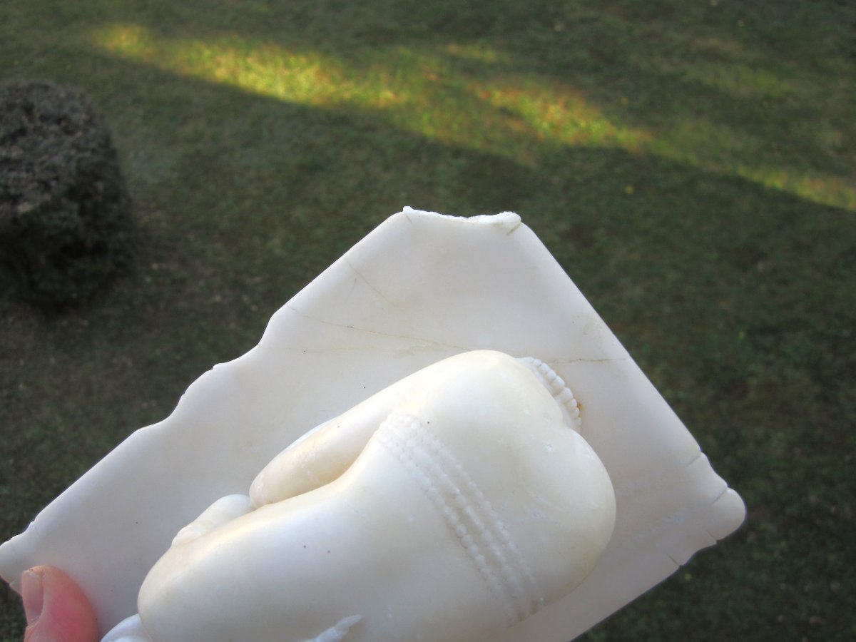 Beautiful Little Alabaster Casket Or Box, Nude Woman, Art Deco Period, Circa 1930, One Small Loss.-photo-8