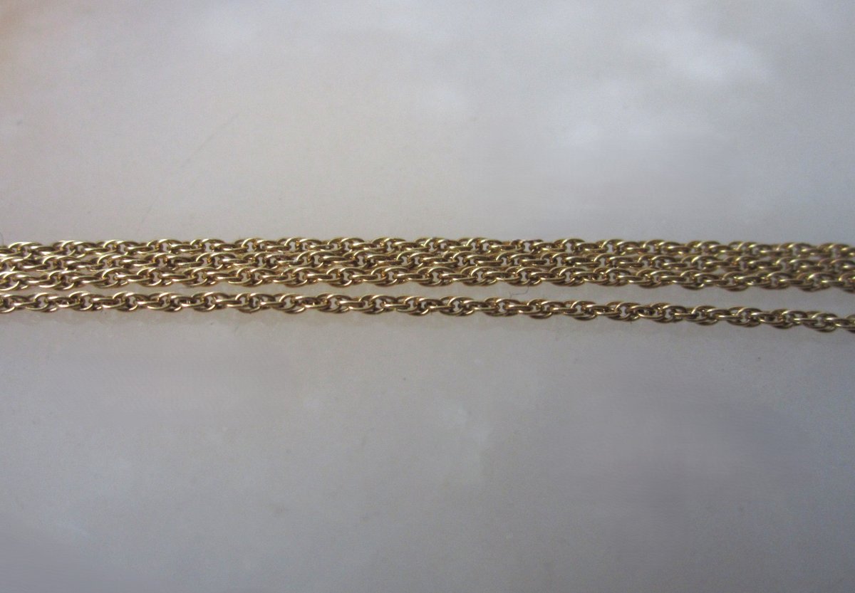 Very Beautiful Choker Necklace In Solid 18 Carat Gold 18k Emeralds And Diamonds, 4.50 Grams.-photo-5