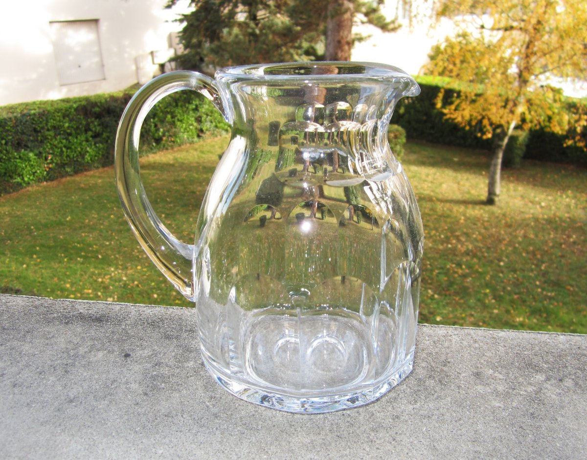 Antique Beautiful Baccarat Crystal Pitcher Or Water Jug, Excelsior Model, In Perfect Condition.-photo-2