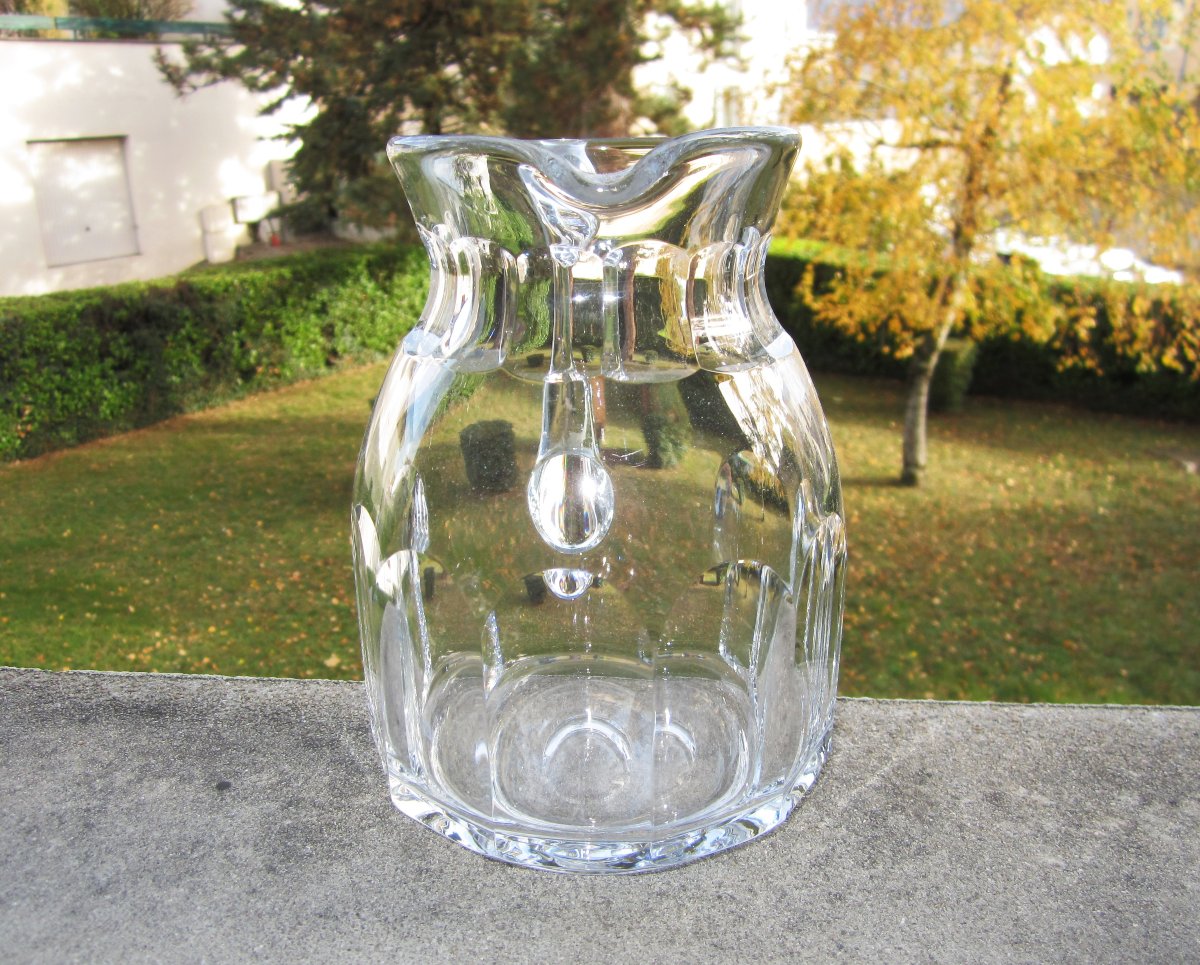 Antique Beautiful Baccarat Crystal Pitcher Or Water Jug, Excelsior Model, In Perfect Condition.-photo-3