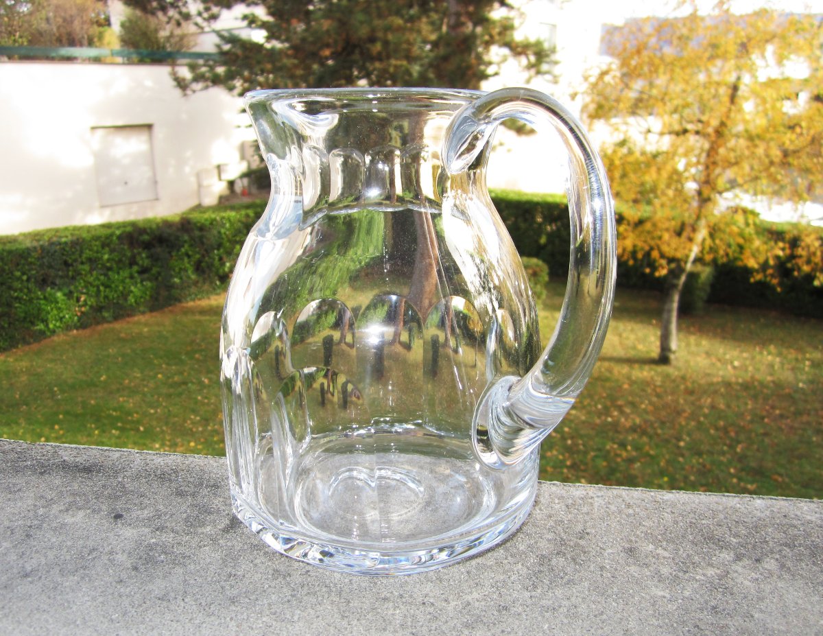 Antique Beautiful Baccarat Crystal Pitcher Or Water Jug, Excelsior Model, In Perfect Condition.-photo-1