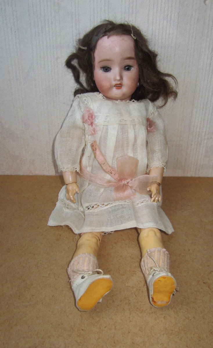 Antique Beautiful 1909 Schoenhau Hoffmeister 4/0 Doll With Her Trousseau Of Clothes.-photo-3