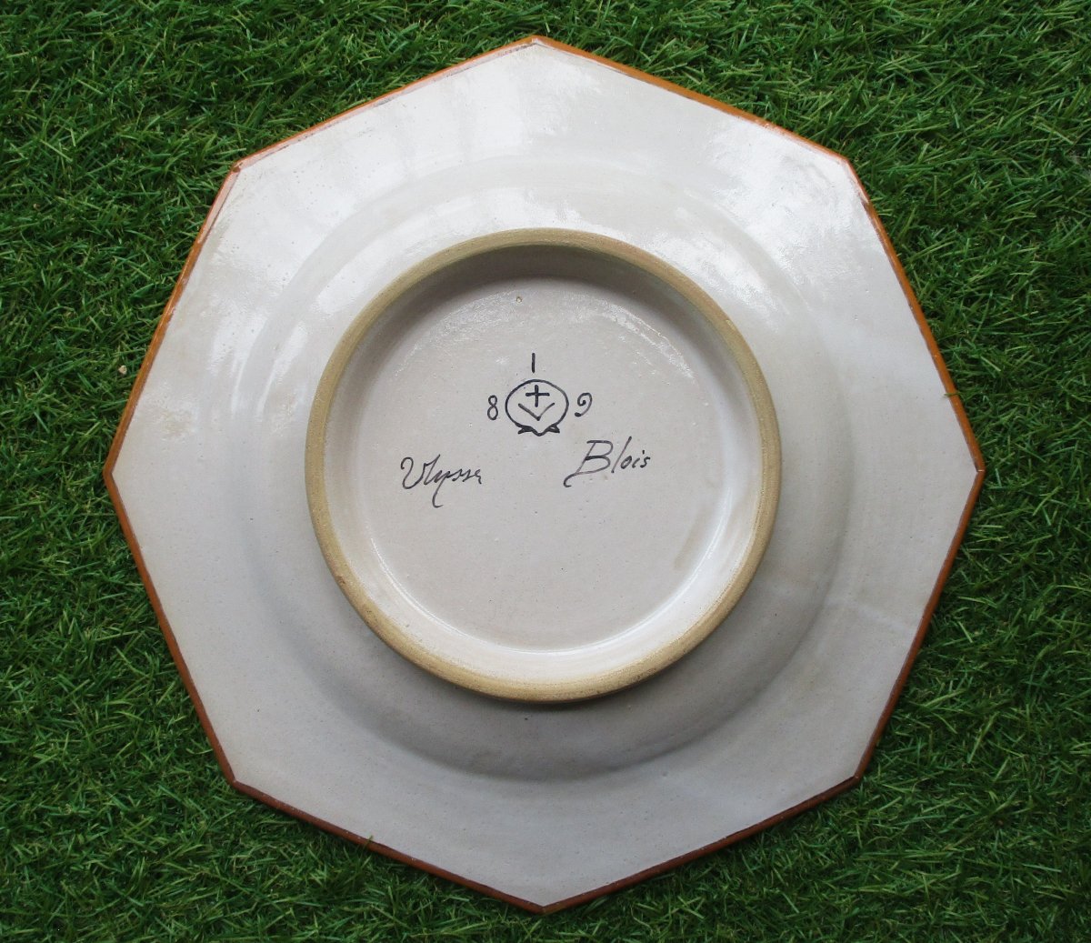 Ulysse Besnard, Beautiful Decorative Earthenware Plate From Blois With A Salamander Motif, 1889, Perfect Condition-photo-2