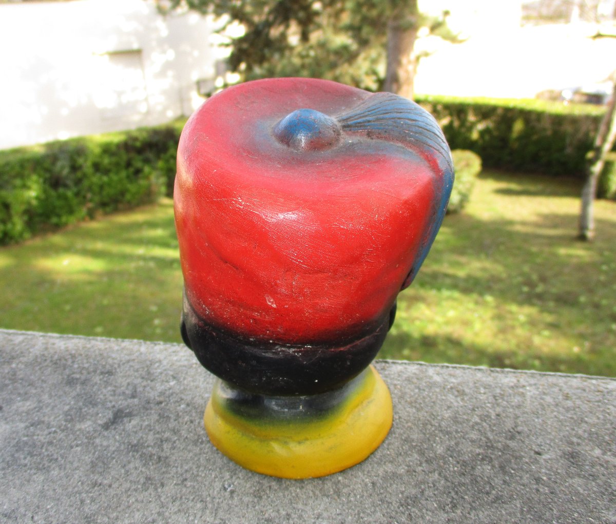 Antique Beautiful Plaster Advertisement, Head Of A Senegalese Rifleman, Cocoa, Banania Chocolate.-photo-4