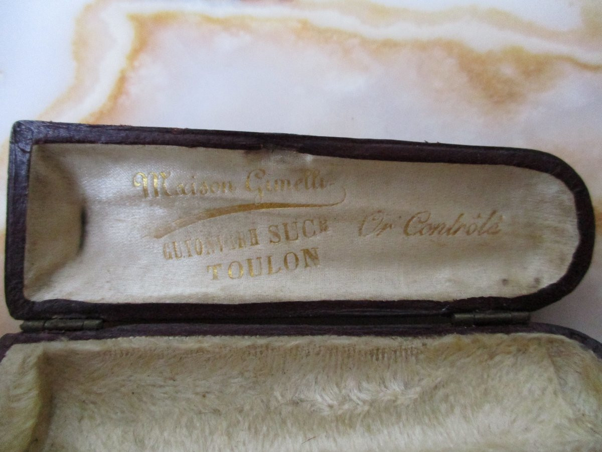 Antique Beautiful Cigarette Holder In Amber And Solid 18k Gold, Monogrammed Bc-photo-3