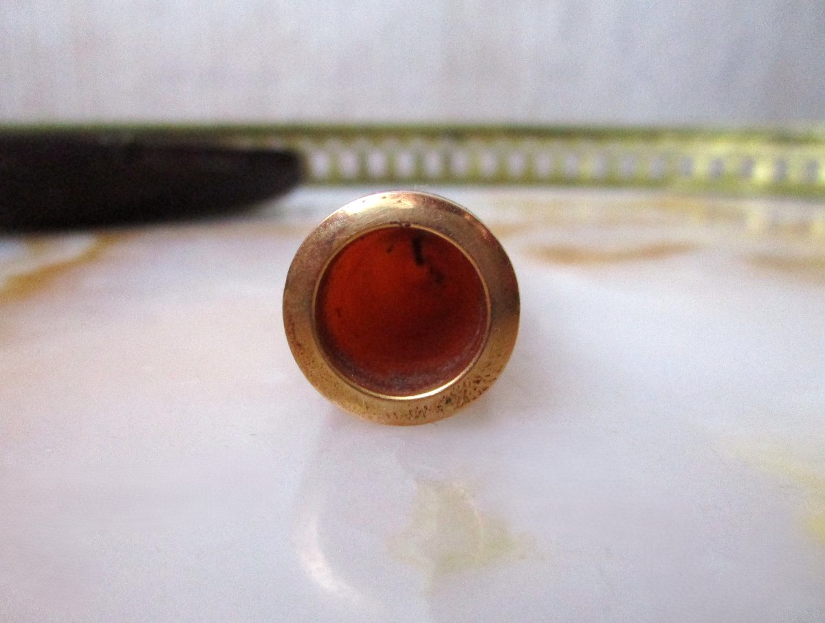 Antique Beautiful Cigarette Holder In Amber And Solid 18k Gold, Monogrammed Bc-photo-1