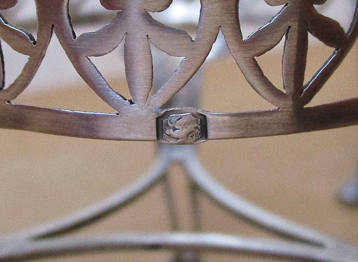 Belle paire de salerons salières en argent massif époque Empire poinçon coq en très bon état.-photo-4