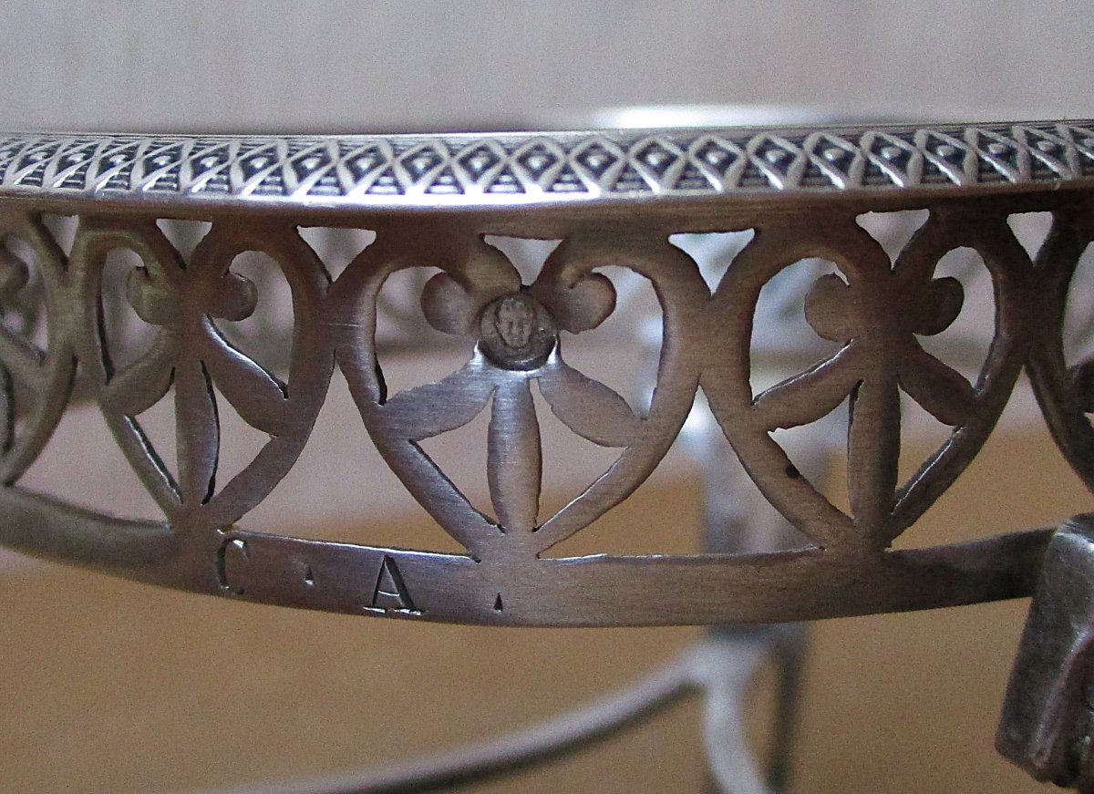 Belle paire de salerons salières en argent massif époque Empire poinçon coq en très bon état.-photo-5