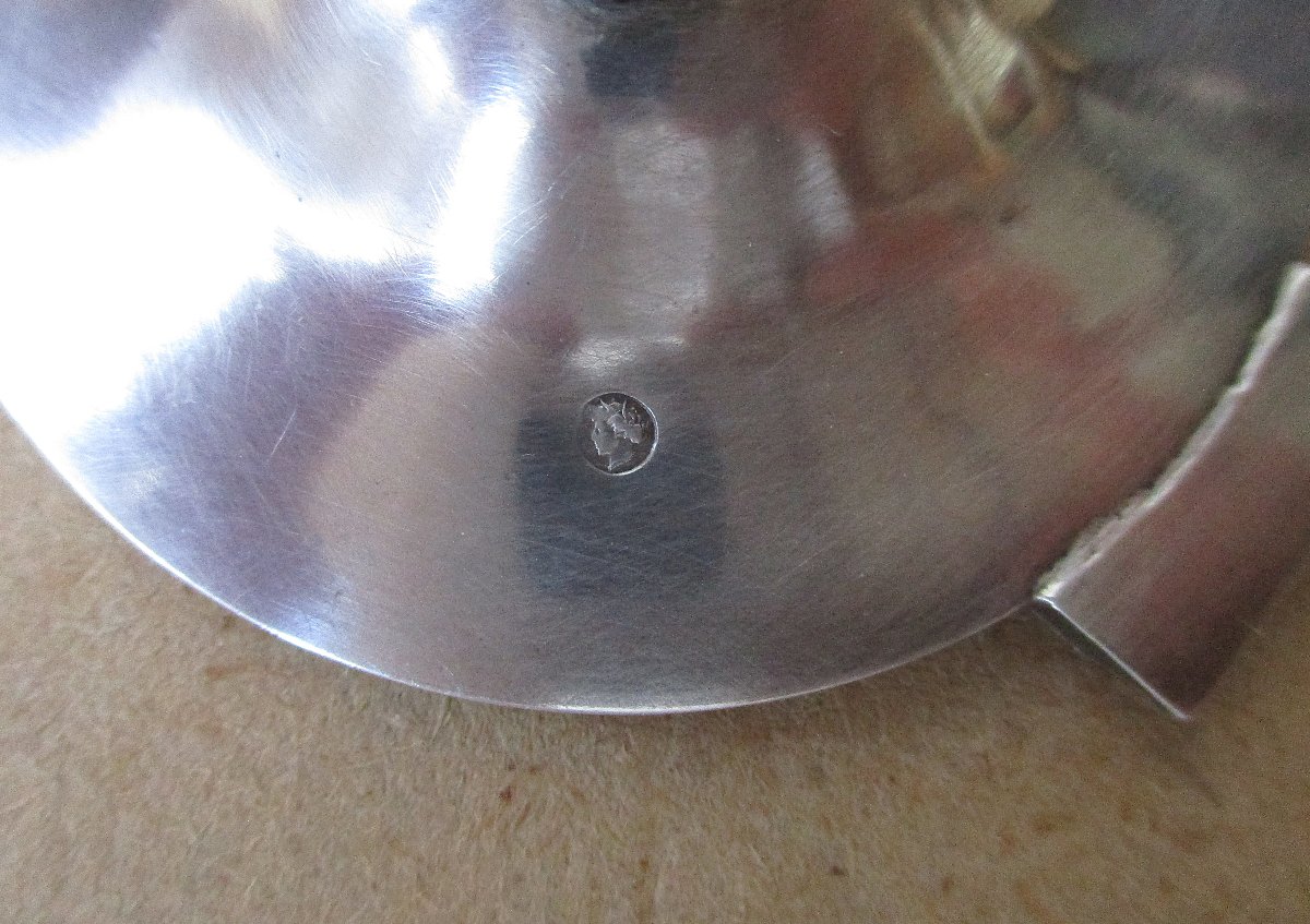 Beautiful Solid Silver Mustard Pot In Empire Style From The Restoration Period, Lid Needs Restoration.-photo-4