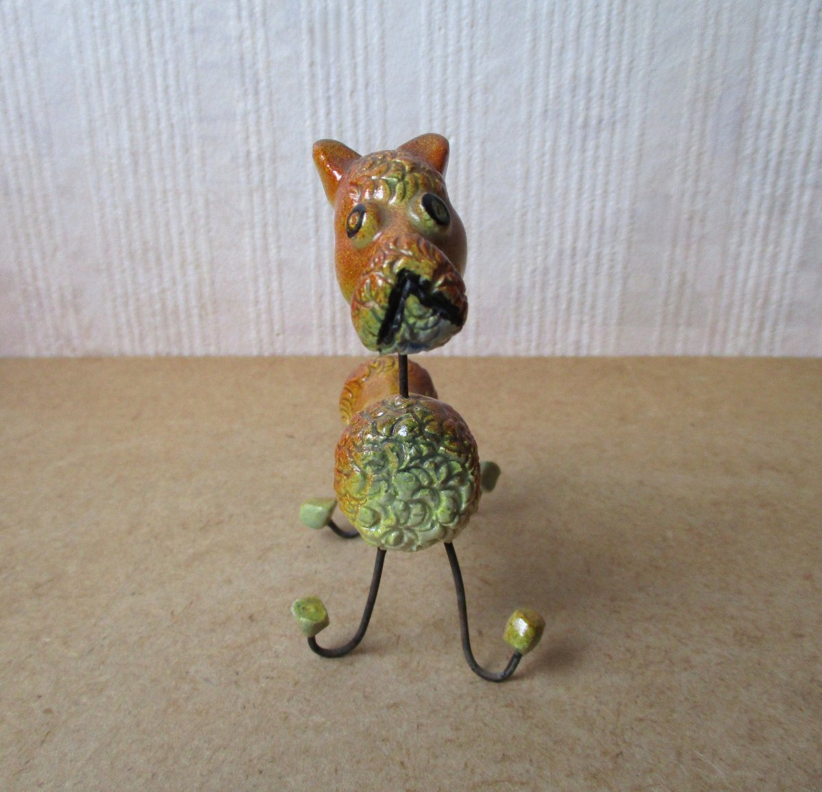 Accolay Ceramic And Wire Poodle Dog, Circa 1950.-photo-3