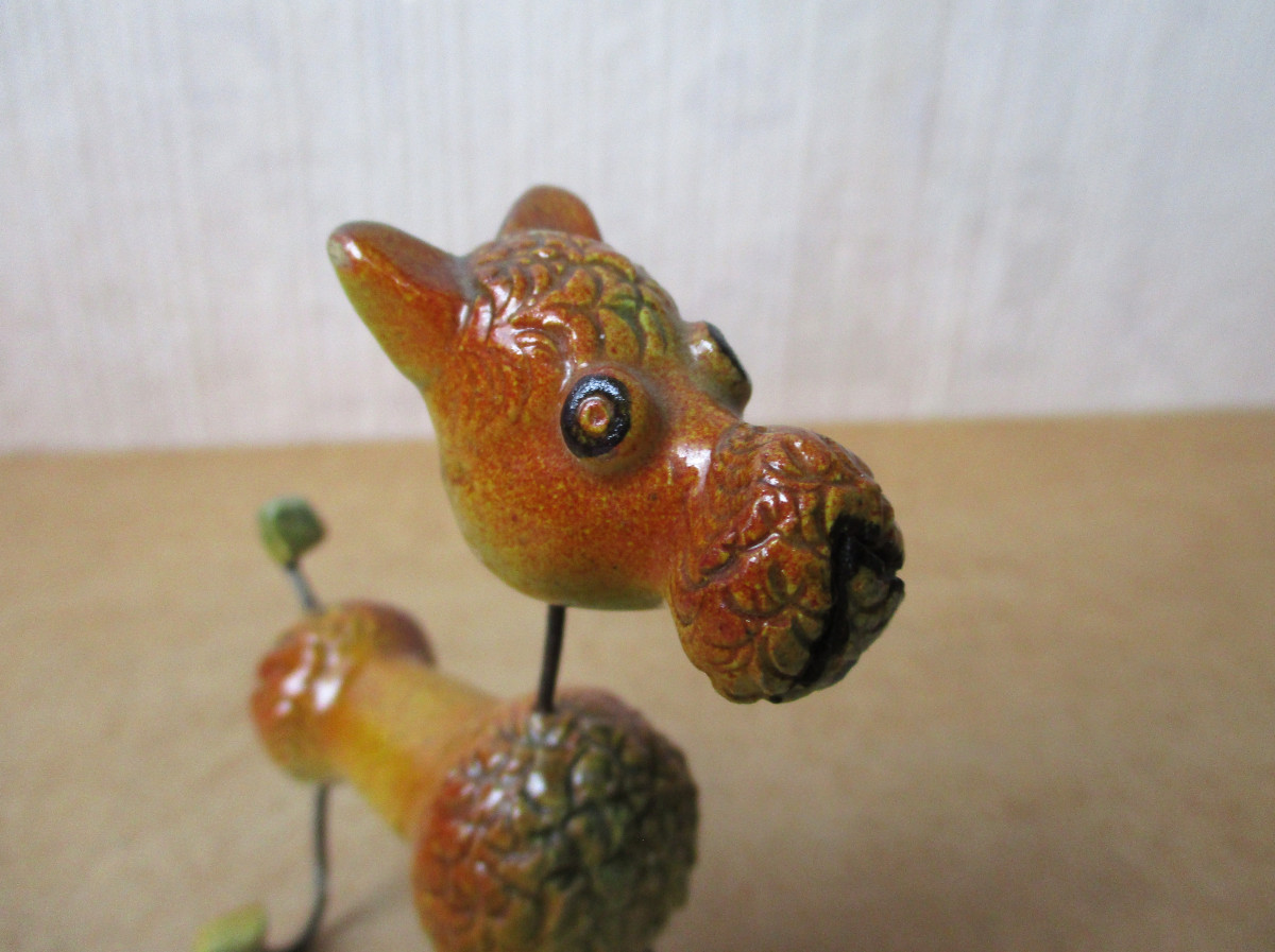 Accolay Ceramic And Wire Poodle Dog, Circa 1950.