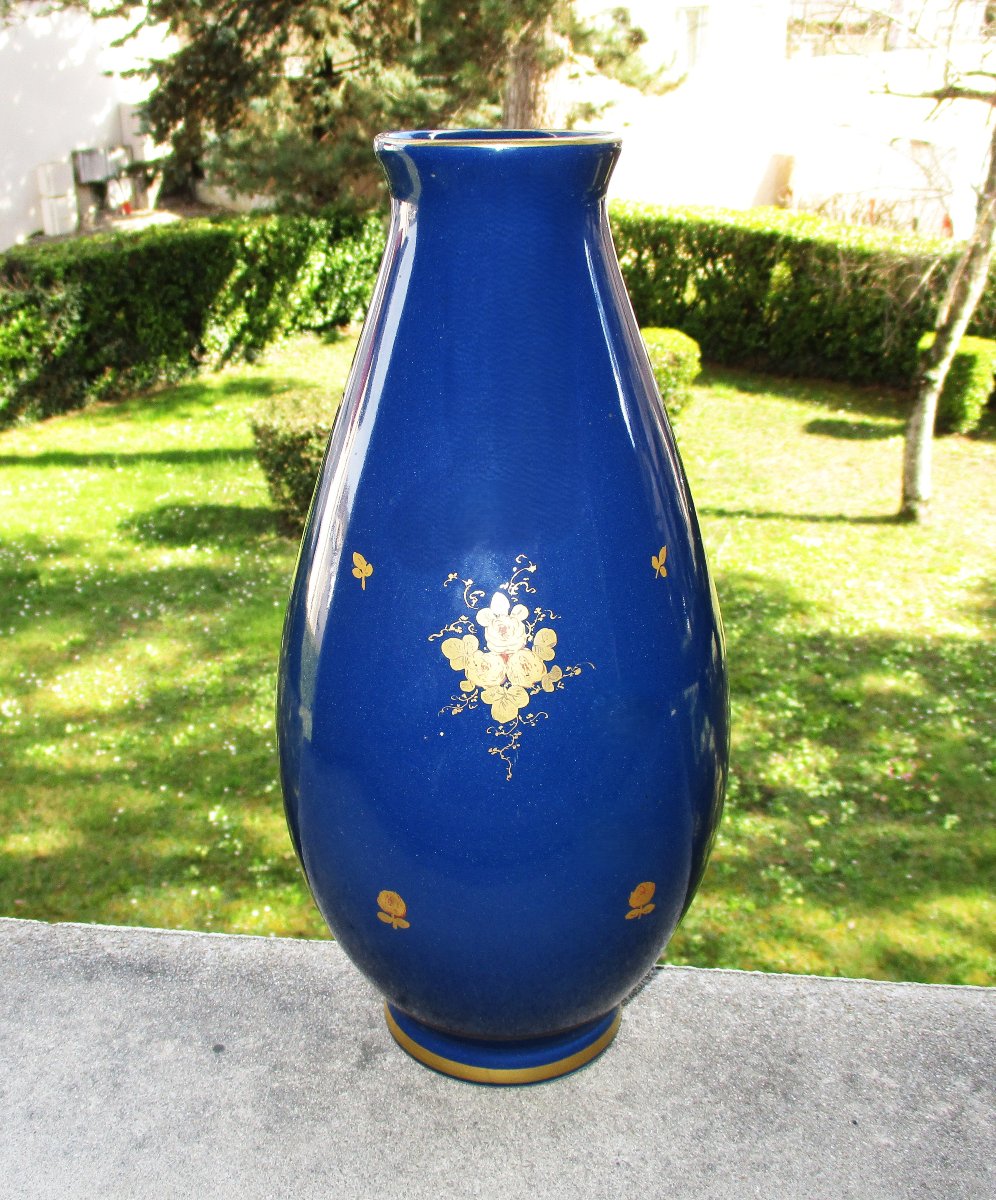 Antique Beautiful Gustave Asch Vase From Tours Sainte Radegonde In Perfect Condition. Height: 31.5 Cm.-photo-4