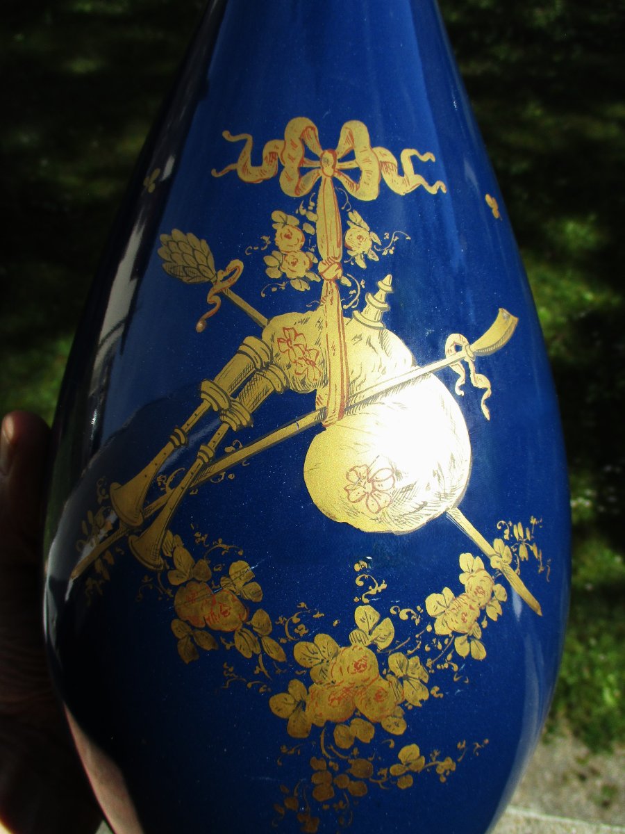 Antique Beautiful Gustave Asch Vase From Tours Sainte Radegonde In Perfect Condition. Height: 31.5 Cm.-photo-4