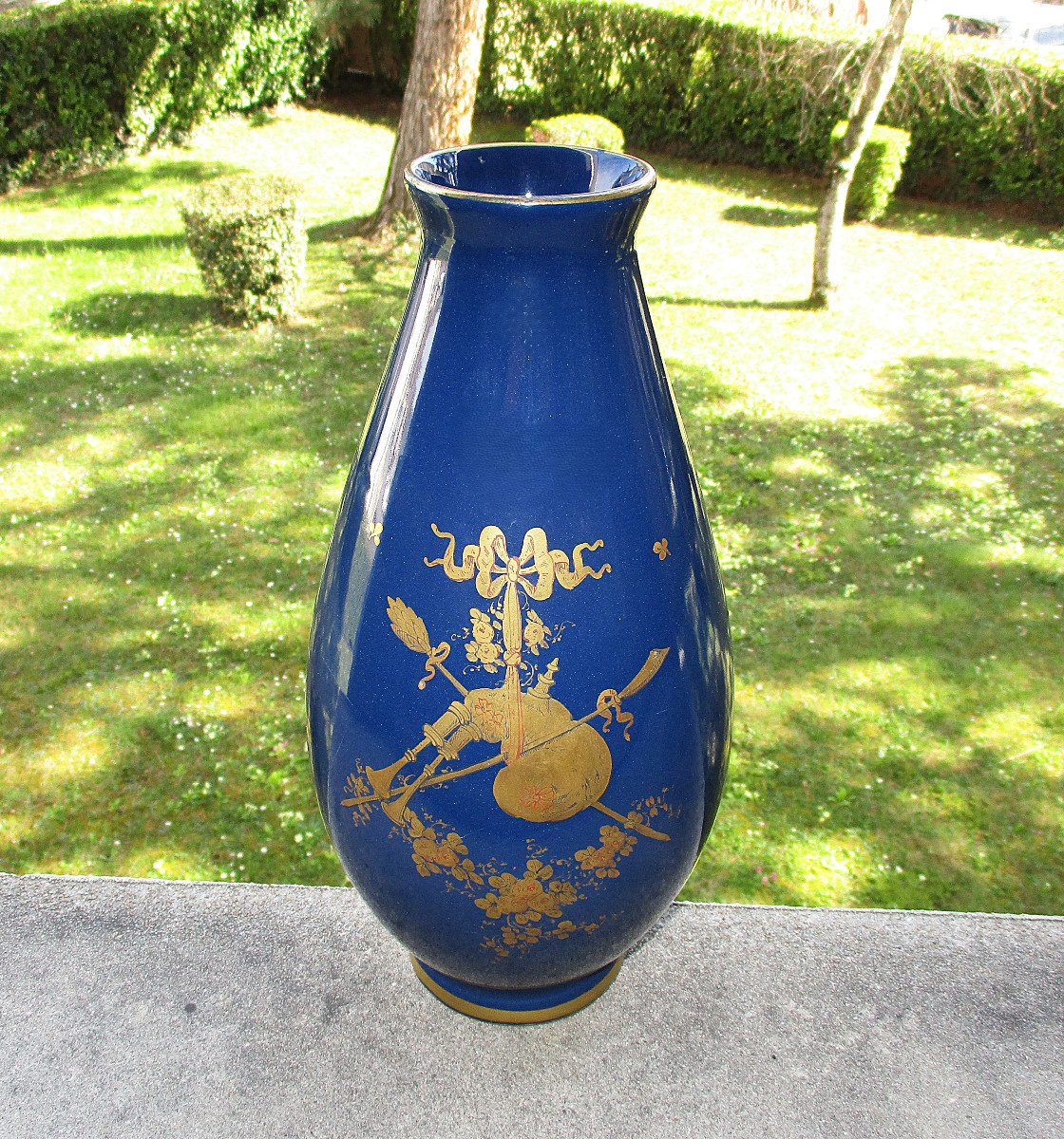 Antique Beautiful Gustave Asch Vase From Tours Sainte Radegonde In Perfect Condition. Height: 31.5 Cm.