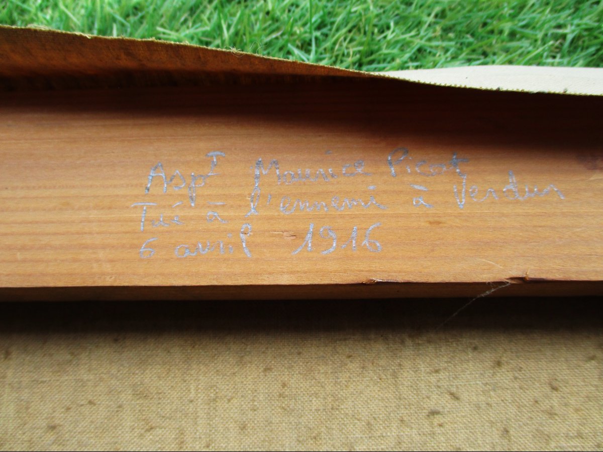 Edmond Tapissier Military Painting Portrait Of An Aspirant Who Died At Verdun In 1916, A Poilu Officer.-photo-4