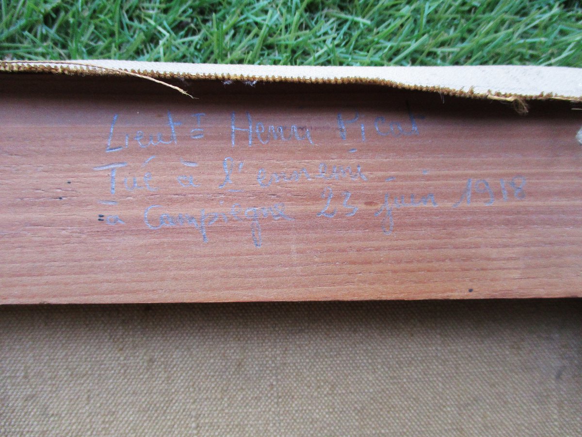 Edmond Tapissier, Military Painting, Portrait Of A Lieutenant Who Died In 1918, A French Infantryman And Aviator. -photo-4