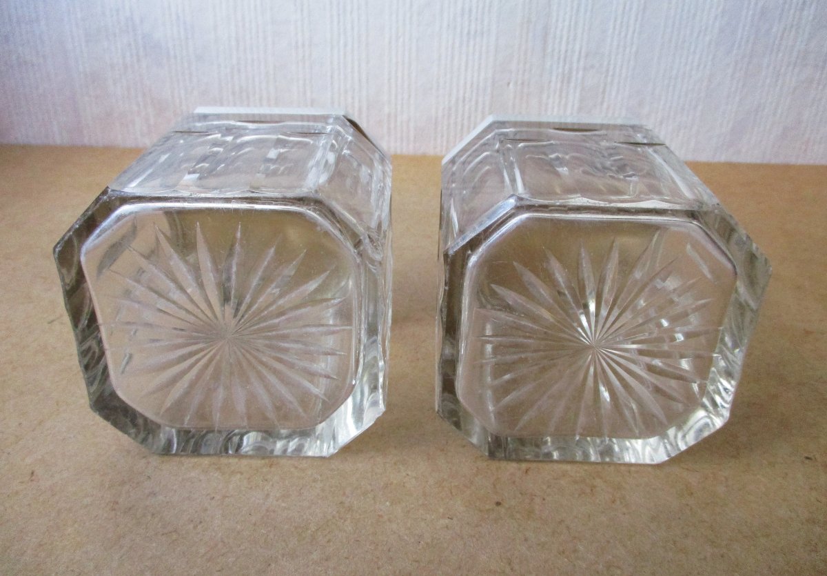 Two Beautiful Art Deco Crystal Boxes With Enamelled Sterling Silver Lids And Vermeil Interiors-photo-4