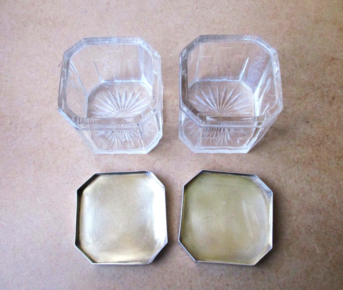 Two Beautiful Art Deco Crystal Boxes With Enamelled Sterling Silver Lids And Vermeil Interiors-photo-5