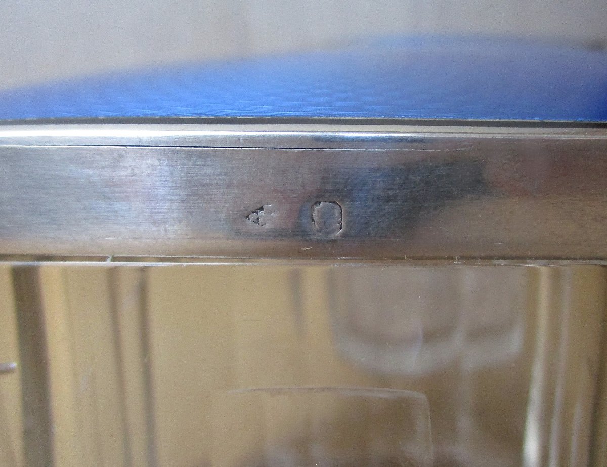 Two Beautiful Art Deco Crystal Boxes With Enamelled Sterling Silver Lids And Vermeil Interiors-photo-8