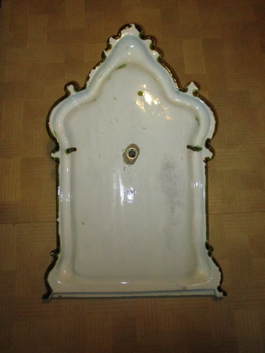 Fountain Or Washbasin Sink And Its Barbotine Basin Probably Sarreguemines To Restore.-photo-4