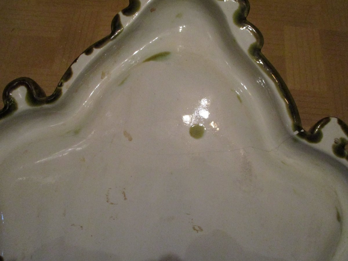 Fountain Or Washbasin Sink And Its Barbotine Basin Probably Sarreguemines To Restore.-photo-1