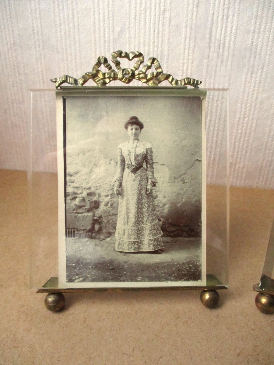 Deux cadres porte-photos Napoléon III en bronze et laiton porte-photo XIXe porte photos photo-photo-2