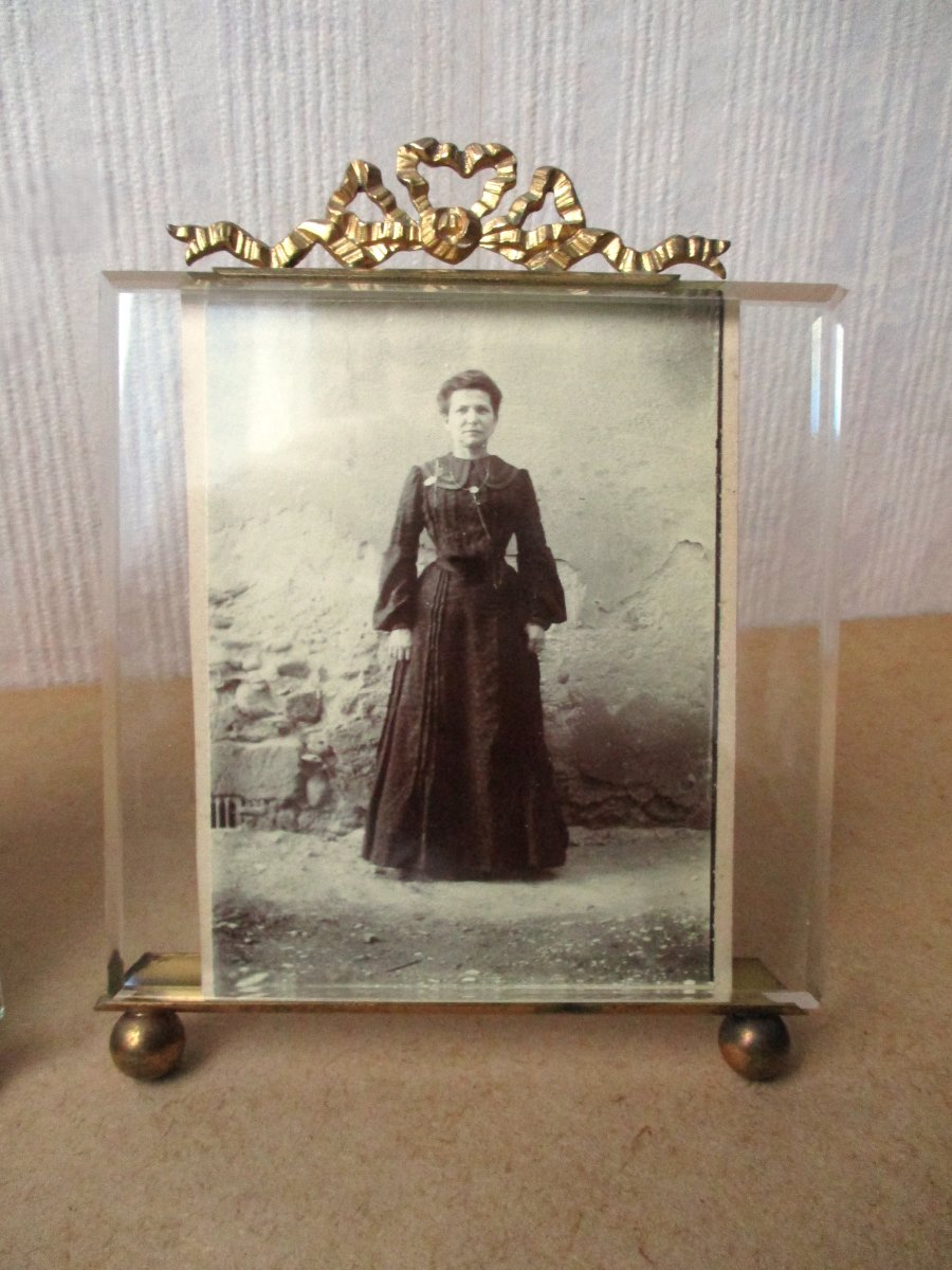 Deux cadres porte-photos Napoléon III en bronze et laiton porte-photo XIXe porte photos photo-photo-3