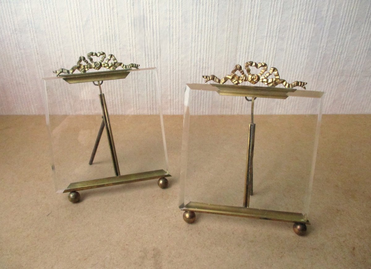 Deux cadres porte-photos Napoléon III en bronze et laiton porte-photo XIXe porte photos photo-photo-2