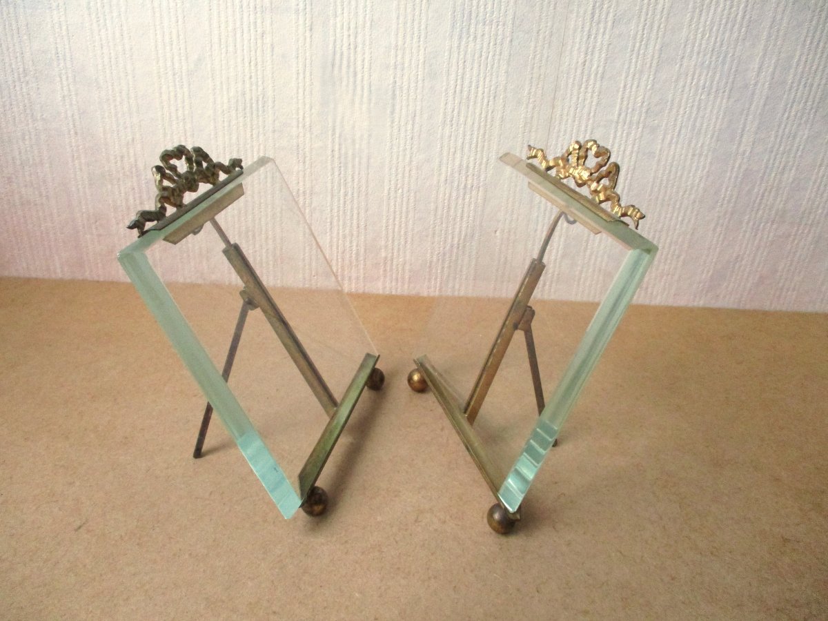 Deux cadres porte-photos Napoléon III en bronze et laiton porte-photo XIXe porte photos photo-photo-3