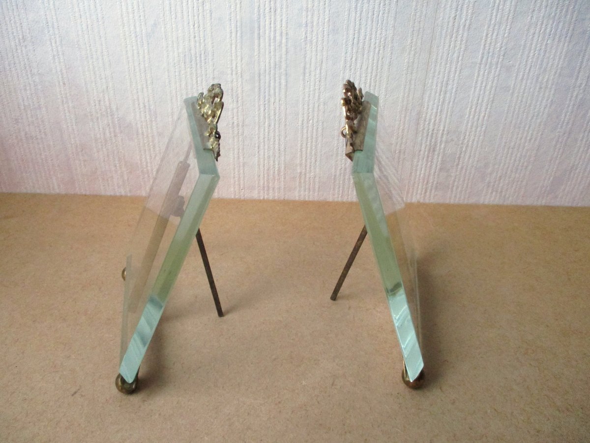 Deux cadres porte-photos Napoléon III en bronze et laiton porte-photo XIXe porte photos photo-photo-5