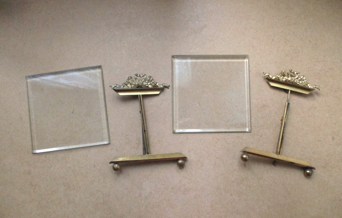 Deux cadres porte-photos Napoléon III en bronze et laiton porte-photo XIXe porte photos photo-photo-7