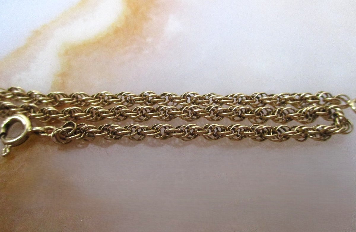 Bracelet ou gourmette fine pour femme en or massif 18 carats 18k mailles cordes, 3,25 grammes.-photo-2
