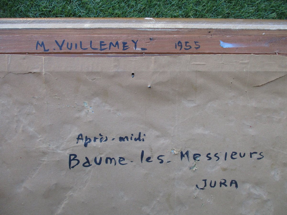 Marcel Vuillemey, Oil On Canvas Baume Les Messieurs Near Lons Le Saunier Jura 1955-photo-2