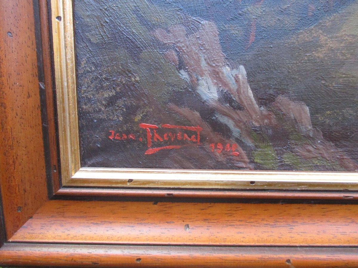 Jean Thévenet huile sur toile tableau de montagne Chamechaude col du Cucheron Grande Chartreuse-photo-4
