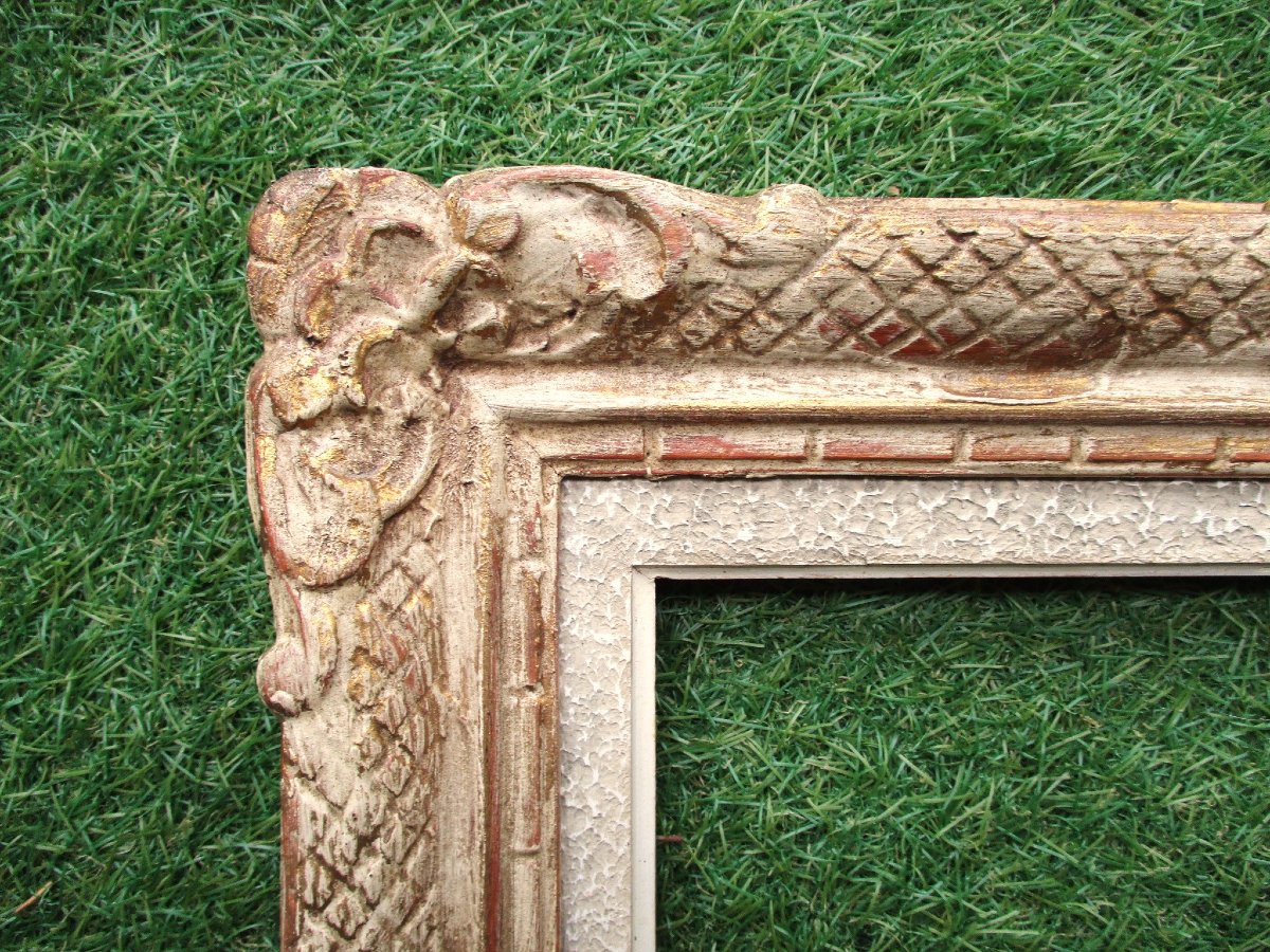 Old Montparnasse Frame Circa 1940 Format 3p Rabbet Dimensions: 27.4 X 19.5 Cm.-photo-3