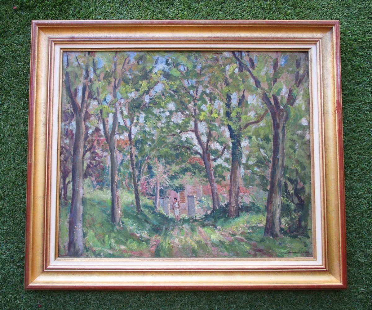 Raymond Gaudet huile sur bois tableau double face signé Grenoble Saint Marcellin Cagnes sur Mer