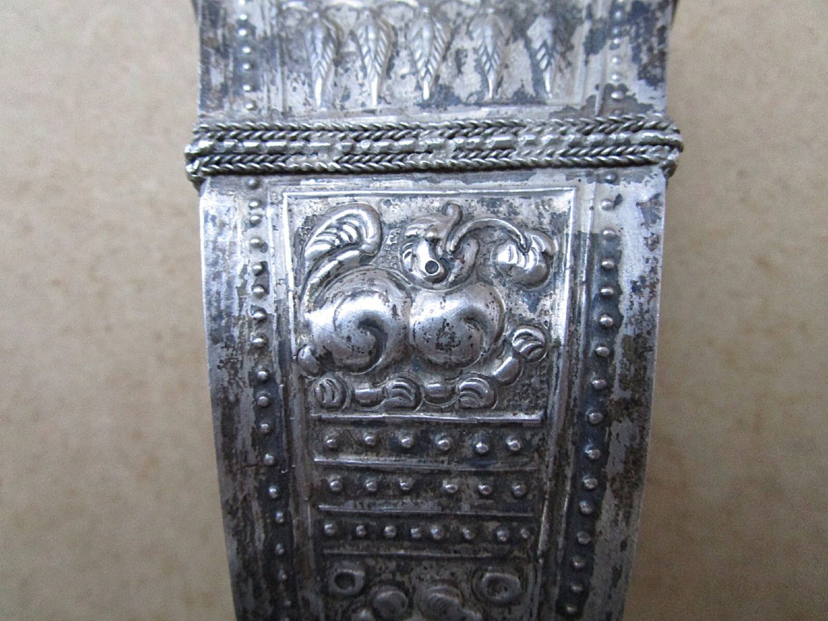 19th-century Betel Leaf Case Or Box Made Of Solid Silver, From China, Thailand, Vietnam, Or Cambodia-photo-6