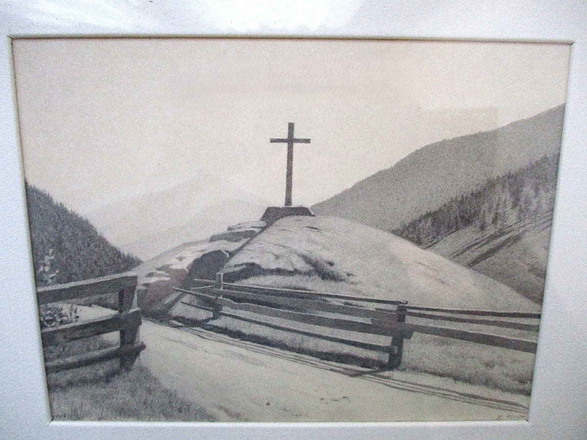étienne Rivier, A Very Delicate Ink Drawing, Signed And Dated 1934, Depicting A Swiss Mountain Landscape.