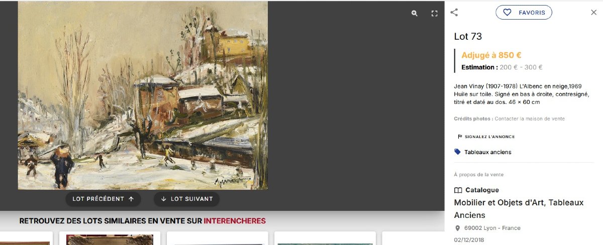Jean Vinay, grande huile sur toile Saint-Marcellin en 1977 vercors Isère tableau de montagne.-photo-5