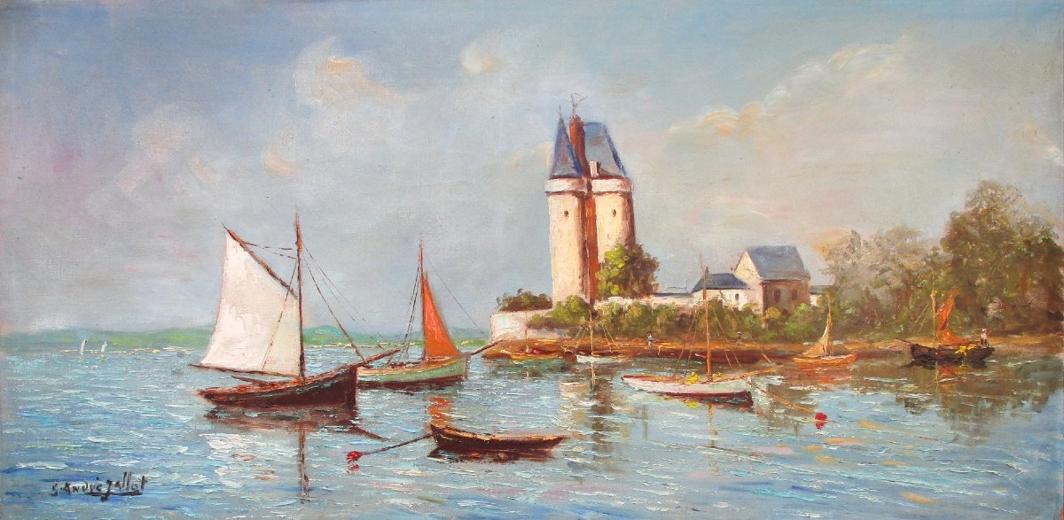 Saint Servan-sur-mer, Saint-malo: A Beautiful Breton Seascape By André Jallot, Circa 1940.-photo-2