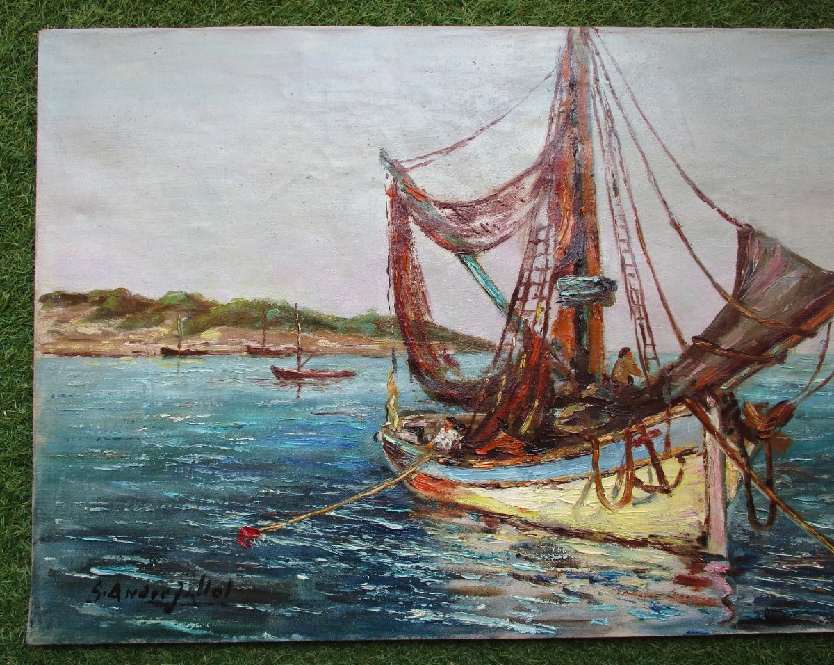 Saint Servan-sur-mer, Saint-malo: A Beautiful Breton Seascape By André Jallot, Circa 1940.-photo-3