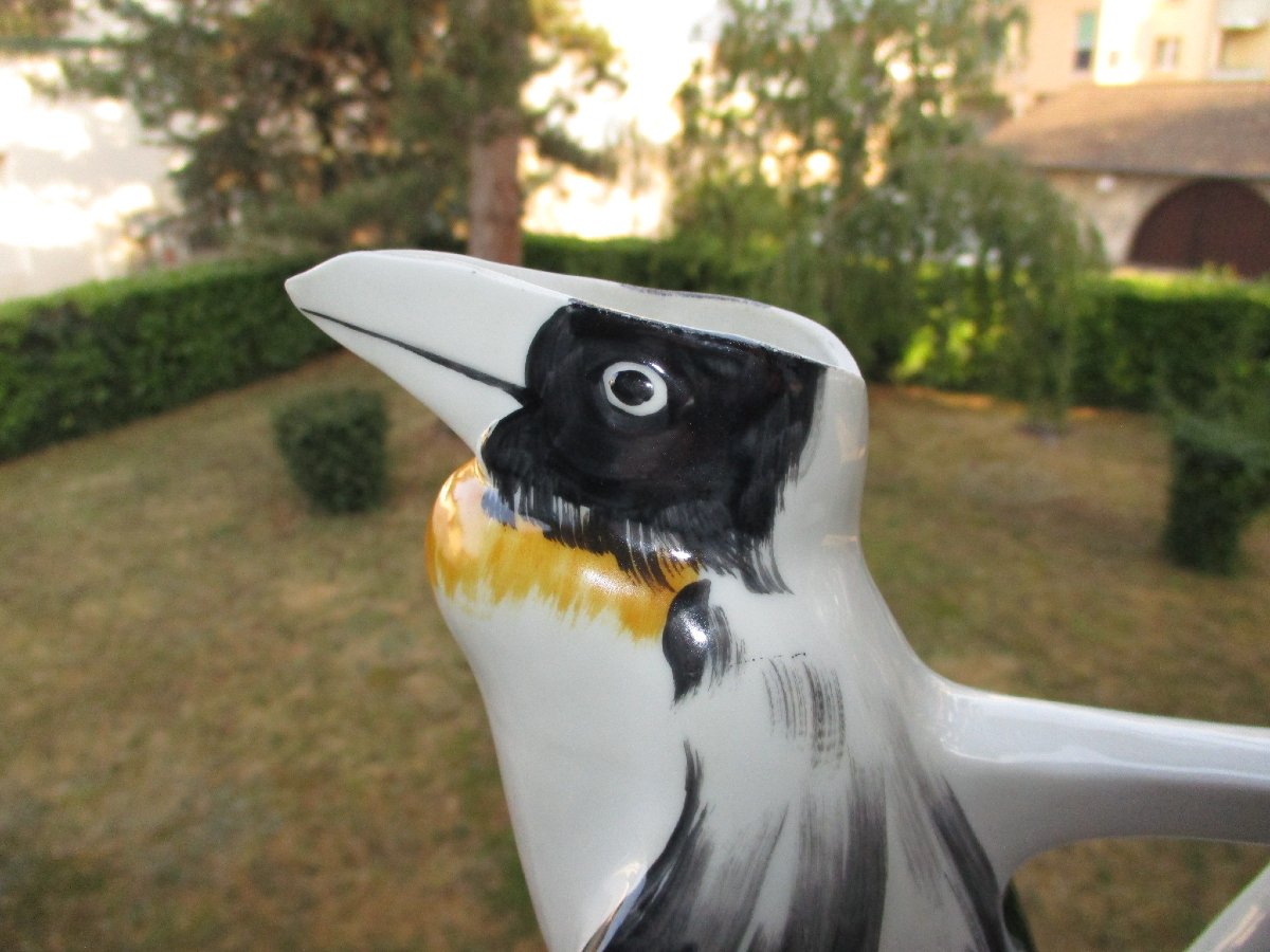 Edouard Marcel Sandoz pour Haviland  Pichet pingouin en porcelaine très bon état, sans bouchon.-photo-4