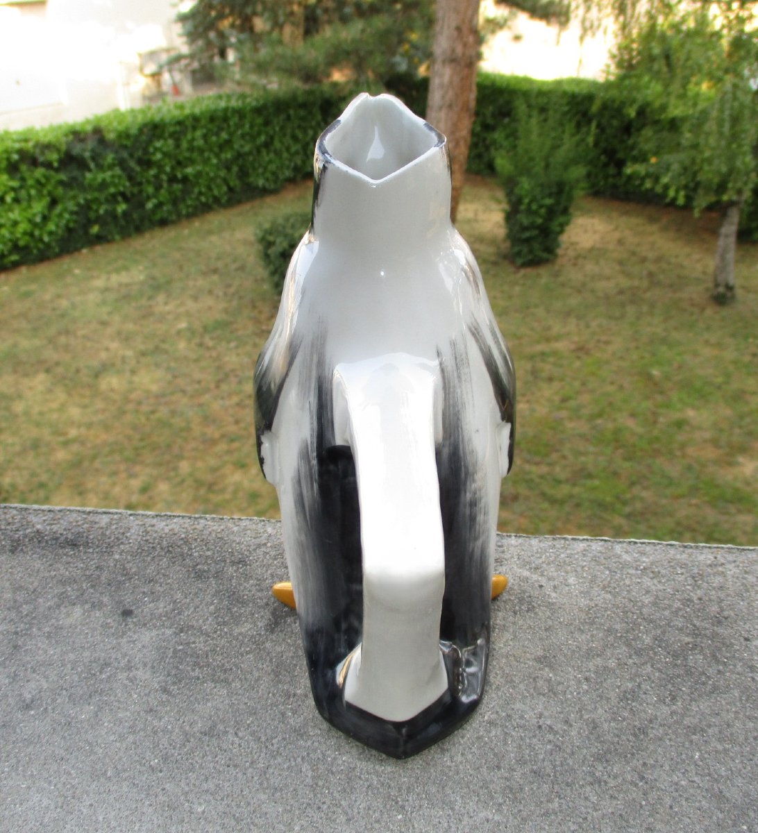 Edouard Marcel Sandoz pour Haviland  Pichet pingouin en porcelaine très bon état, sans bouchon.-photo-3