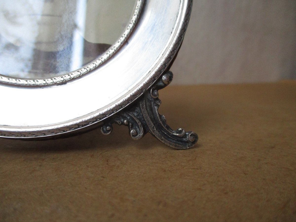 Beautiful Solid 800-silver Miniature Photo Frame In The Louis XV Style, Late 19th Century.-photo-2
