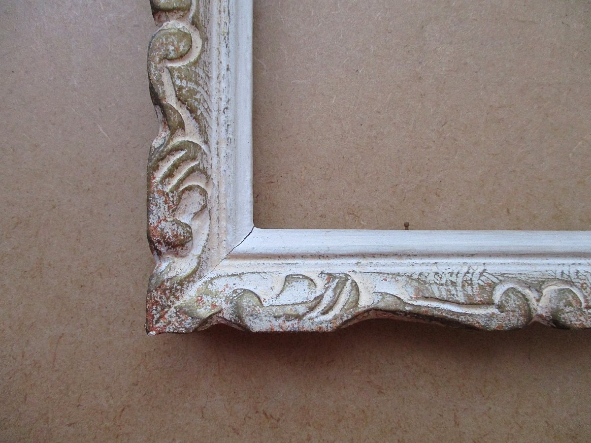 Ancien cadre style Montparnasse Art Déco feuillure : 18,6 X 13,4 cm. Format 0P en très bon état-photo-2