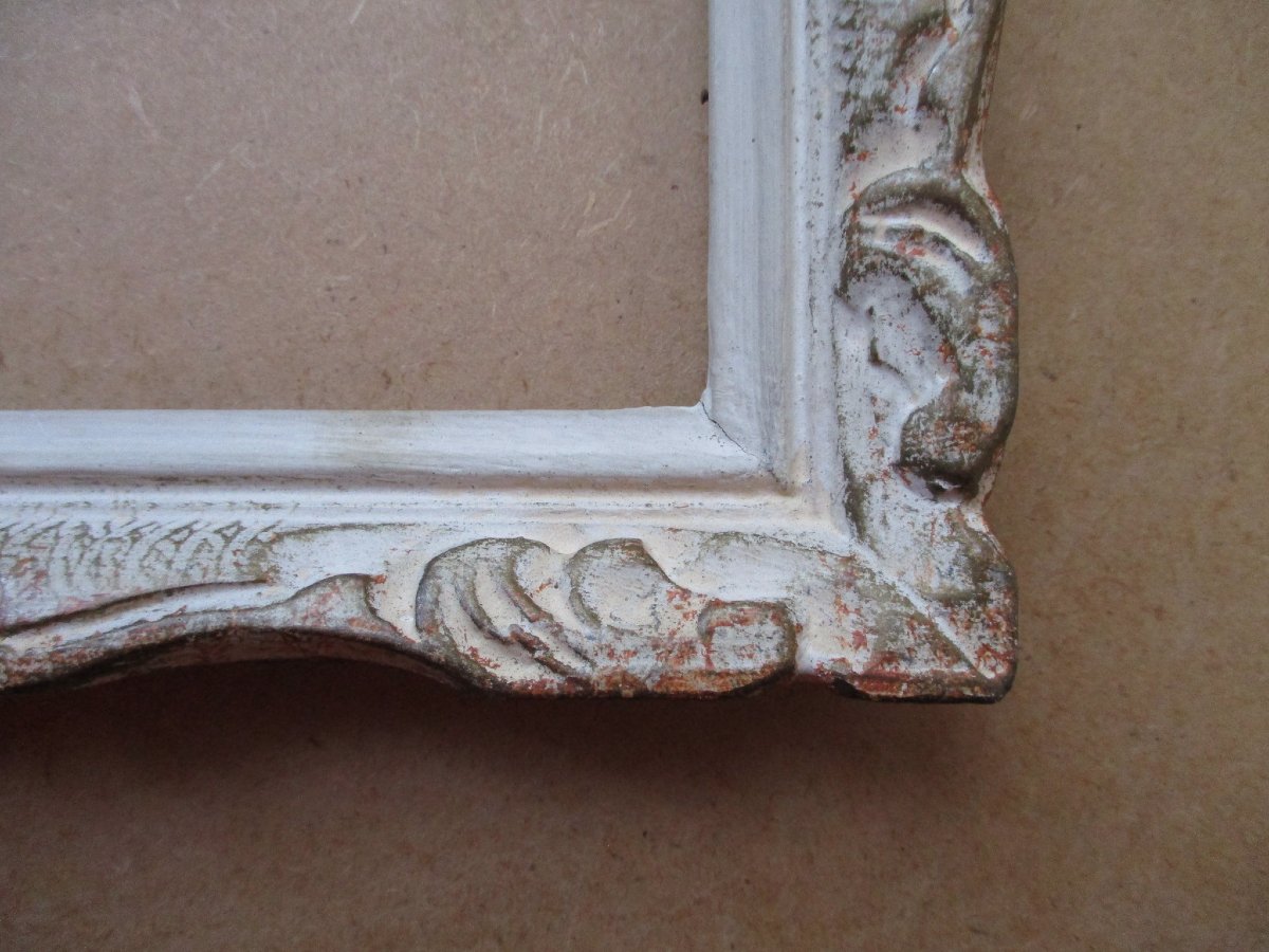 Ancien cadre style Montparnasse Art Déco feuillure : 18,6 X 13,4 cm. Format 0P en très bon état-photo-1